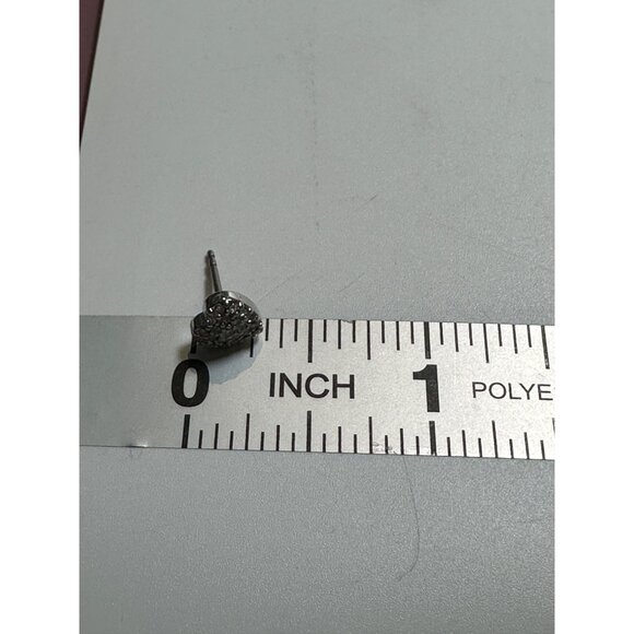 Heart-Shaped Rhinestone Stud Earrings Womens Fashion Jewelry Valentines Day - Picture 4 of 4